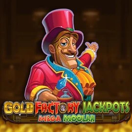Gold Factory Jackpots Mega Moolah online game logo by Aurum Signature Studios on bet-onred.eu