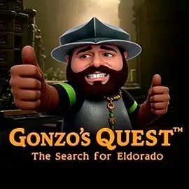 Logo of Gonzo's Quest from NetEnt at BetOnRed Casino