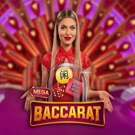 Mega Baccarat online game logo by Pragmatic Play on bet-onred.eu